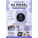 Evimdeyokyok Mini Dijital Kamera 64MP 16X Digital Zoom Retro Vintage 1.4’’ekranlı Video Kamera Taşınabilir Tasarım Mavi