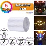 Evimdeyokyok Reflektörlü Reflektif Fosforlu Şerit Bant Petekli Reflekte İkaz Bandı 5 cm x 5 Metre Beyaz