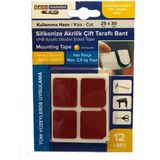 Evimdeyokyok Silikonize Akrilik Çift Taraflı Bant Gri 12' Li 25MMX30MM Özel Kesim Kullanıma Hazır Tdrtr - TDR2D7FWM2869