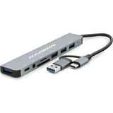 Evimdeyokyok USB 3.0 & Type-C Hub Audio Kart Okuyucu 8 Port - Gri HDX7828 - nc_SKY70766928