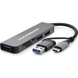 Evimdeyokyok USB 3.0 & Type-C Hub Kart Okuyucu 5 Port - Gri HDX7826 - nc_SKY70766927