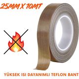 Evimdeyokyok Yüksek Isı Dayanımlı Yapışkanlı Teflon Bant 25MMX10MT - Çok Renkli - 1 Adet