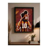 EVİMDM Galatasaray Taraftar Dekoratif Çerçeveli Tablo 30x38 cm – Baba Çocuk 10 Numaralı Duvar Tablosu