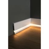 Evime Decor 10CM Ledli Süpürgelik, 1 Boy 120CM Polimer, Suya Dayanıklı, Ev Dekorasyonu - Beyaz - 1 Adet