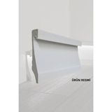 Evime Decor 11CM Ledli Süpürgelik, 1 Boy 120CM Polimer, Suya Dayanıklı, Ev Dekorasyonu - Beyaz - 1 Adet