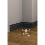 Evime Decor Antrasit 10CM Süpürgelik 1 Boy 120CM Profil, Koyu Gri Polimer Duvar Zemin Dekorasyonu - Antrasit - Gri - 1 adet