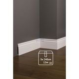 Evime Decor Beyaz 10CM Süpürgelik, 5 Adet 12M Polimer Duvar Zemin Dekorasyonu Adeti 240CM