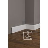Evime Decor Beyaz 10CM Süpürgelik, 5 Adet 12M Suya Dayanıklı Polimer Duvar Zemin Dekorasyonu Adeti 240CM - 15x100mm
