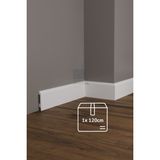 Evime Decor Beyaz Süpürgelik 10CM, 1 Adet 120CM Düz Polimer Ev Duvar Zemin Dekorasyonu Suya Dayanıklı - 15x100mm