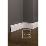 Evime Decor Beyaz Süpürgelik 10CM, 1 Adet 120CM Düz Polimer Ev Duvar Zemin Dekorasyonu Suya Dayanıklı