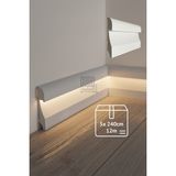 Evime Decor Ledli Süpürgelik, 5 Adet 12M Beyaz 11CM Polimer Boyanabilir, Suya Dayanıklı, Ev Dekorasyonu - 21x115mm