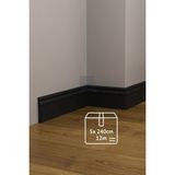 Evime Decor Siyah 10CM Süpürgelik, 5 Adet 12M Polimer Zemin Dekorasyonu Suya Dayanıklı Adeti 240CM