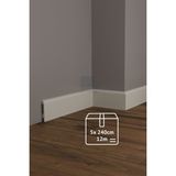 Evime Decor Vizon 10CM Süpürgelik, 5 Adet 12M Koyu Gri Polimer Duvar Zemin Dekorasyonu Adeti 240CM - 15x100mm