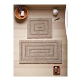 Evimle Zentaraa Pamuklu Banyo Paspas Takımı (60x100)(50x60)kahve+-1