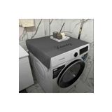 evimms Laundry Basklı Gri Çamaşır Makine Örtüsü