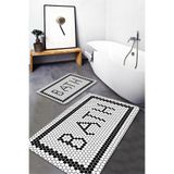 EVİMOD Black Bath Yıkanabilir 2li Banyo Halısı Paspas Klozet Takımı X
