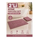 evimsade Evim Sade 2'li50x70 Pamuklu Ayak Havlusu – gül kurusu