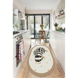 EVİMSEN Dijital Baskılı Yıkanabilir ve Kaymaz Tabanlı Balkabağı Desenli Modern Oval Mutfak Halısı
