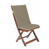 Evimstil Krem Fitilli Koyu Vizon Arkalıklı Sandalye Minderi Oturma 42-42sırt 42-52cm 5cmsüngerli Fermuarlı