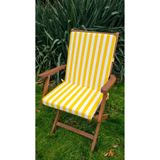 Evimstil Sarı Çizgili Bahçe Sandalye Minderi | 42x42x5 cm Oturum + 42x52x5 cm Sırt Minderi | Olefin Outdoor Kumaş | Sandalye Dahil Değil