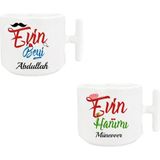 Evin Beyi Evin Hanımı Latte Fincanı - Beyaz