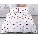 Evine Moda Kırmızı Küçük Kalpler Dijital Baskılı 3D 3 Boyutlu Çift Kişilik Nevresim Takımı Kod: Livas - Renkli - 200 x 220 cm