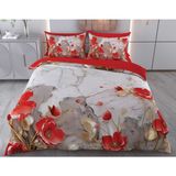 Evine Moda Mermer Desen Çiçekler Dijital Baskılı 3D 3 Boyutlu Çift Kişilik Nevresim Takımı Kod: Mihen - Renkli - 200 x 220 cm