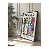 Evinemoda Picasso Soyut Portre Tek Parça Ahşap Çerçeveli Tablo