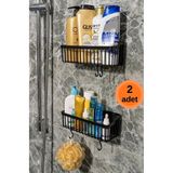 Eviniz güzel 2'li Yapışkanlı Banyo Rafı Banyo Düzenleyici Duş Rafı Organizer Şampuanlık - Plastik