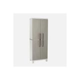 Evinizin Atölyesi 2 Kapılı Plastik Dolap, Bahçe Dolabı, Banyo Dolabı 65x37x173 cm Krem Rengi