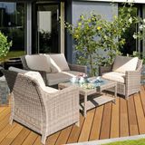 Evinizin Atölyesi Rattan Laguna Oturma Grubu.bahçe Balkon Teras Oturma Grubu