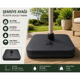Evinizin Atölyesi Şemsiye Ayağı Plastik Dolgu Taban 9 Lt Siyah Balkon Bahçe Standı
