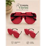 Evinizin Vitrini Silikon Gözlük Kılıfı - Gözlük Kabı - Çizilmeye Karşı Koruyucu Esnek Kılıf - Kırmızı