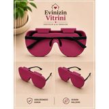 Evinizin Vitrini Silikon Gözlük Kılıfı - Gözlük Kabı - Çizilmeye Karşı Koruyucu Esnek Kılıf - Koyu Pembe