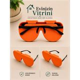 Evinizin Vitrini Silikon Gözlük Kılıfı - Gözlük Kabı - Çizilmeye Karşı Koruyucu Esnek Kılıf - Turuncu