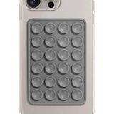 Evinizin Vitrini Telefon Tutucu Silikon Vakumlu Yapışkanlı Kaymaz Vantuzlu Telefon Sabitleyici - Gri