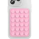 Evinizin Vitrini Telefon Tutucu Silikon Vakumlu Yapışkanlı Kaymaz Vantuzlu Telefon Sabitleyici - Pembe