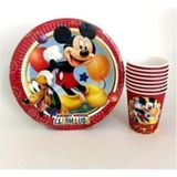 Evinss Doğum Günü Mickey Mouse Karton Tabak Ve Bardak Set 8'li