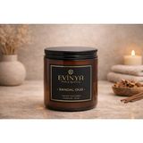 Evinya Sandal Oud Mum 250 ml – Odunsu ve Oryantal Koku | Lüks Dekoratif Mum