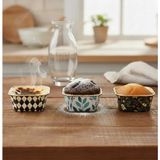 Evist 20 Adet ( Kare & Kalın ) ( Gold & Folyolu ) Muffin Kağıt Kek Kapsül - 8.3x8.3cm & 3.5cm - Çok Renkli