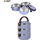Evist 3 Katlı Yemek Termosu ve Sefer Tası Saklama Kabı 1.8 Litre - Çok Renkli