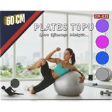 Evist 60CM Pilates Topu ( Renkli & Çizgi Desenli Plastik ) ( Kutulu Ambalaj ) - Çok Renkli