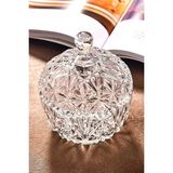 Evist Kristal Cam Kapaklı Şekerlik Lokumluk 250ML ÇAP10CM