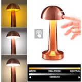 Evist Mantar Masa Lambası Donunmatik & Renkli ( USB Şarjlı ) ( 3 Fonksiyonlu ) ( 5W & 50-60Hz ) - Altın