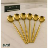 Evist Premium Gold 6’lı Yemek Kaşığı Seti – Şıklığın ve Zarafetin Sofralardaki Yansıması - Altın