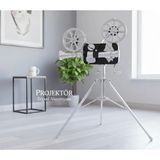 Evist Retro Tarzda Tripodlu Dekoratif Projektör – El Yapımı, Ahşap & Metal, 75X45 cm - Çok Renkli - 75 x 45