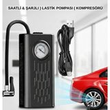 Evist Şarjlı Taşınabilir Araç Hava Kompresörü - Analog Basınç Göstergeli, Lastik Şişirme Pompası