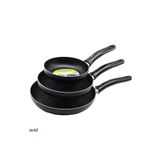 EVİST Teflon Tava Seti 16+20+24 Cm Mat Siyah Renk Teflon Tava Seti Yanmaz Yapışmaz 3'lü Teflon Tava Set