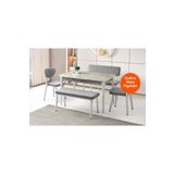 Evistro Ortadan Açılır Büyüyen Yemek Masası Mermer Desenli 80x130cm SADECE MASA FİYATIDIR