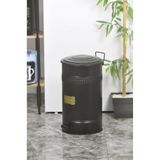 Evistro Pedallı Metal Galvaniz Mutfak Banyo Kapaklı Çöp Kovası 30 Lt Siyah Siyah Tek Ebat 29 X 36